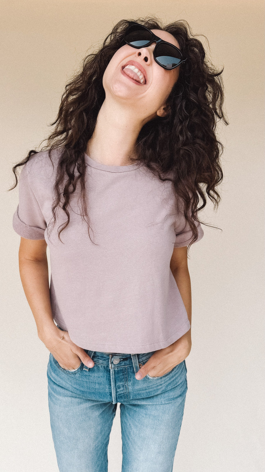 DEE Dusty Lilac Perfect Boxy Crop Top