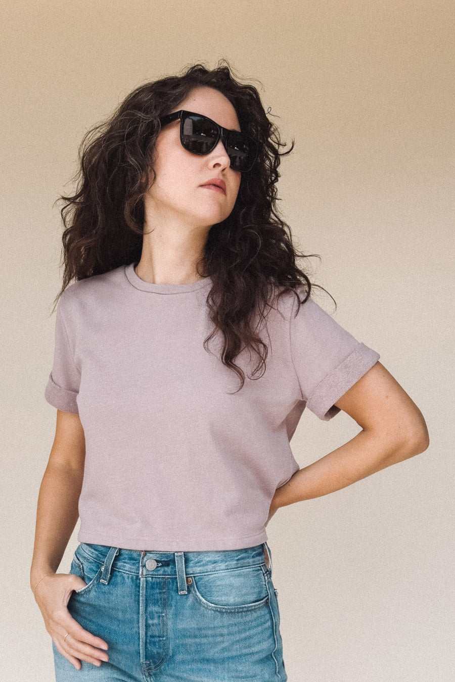 DEE Dusty Lilac Perfect Boxy Crop Top