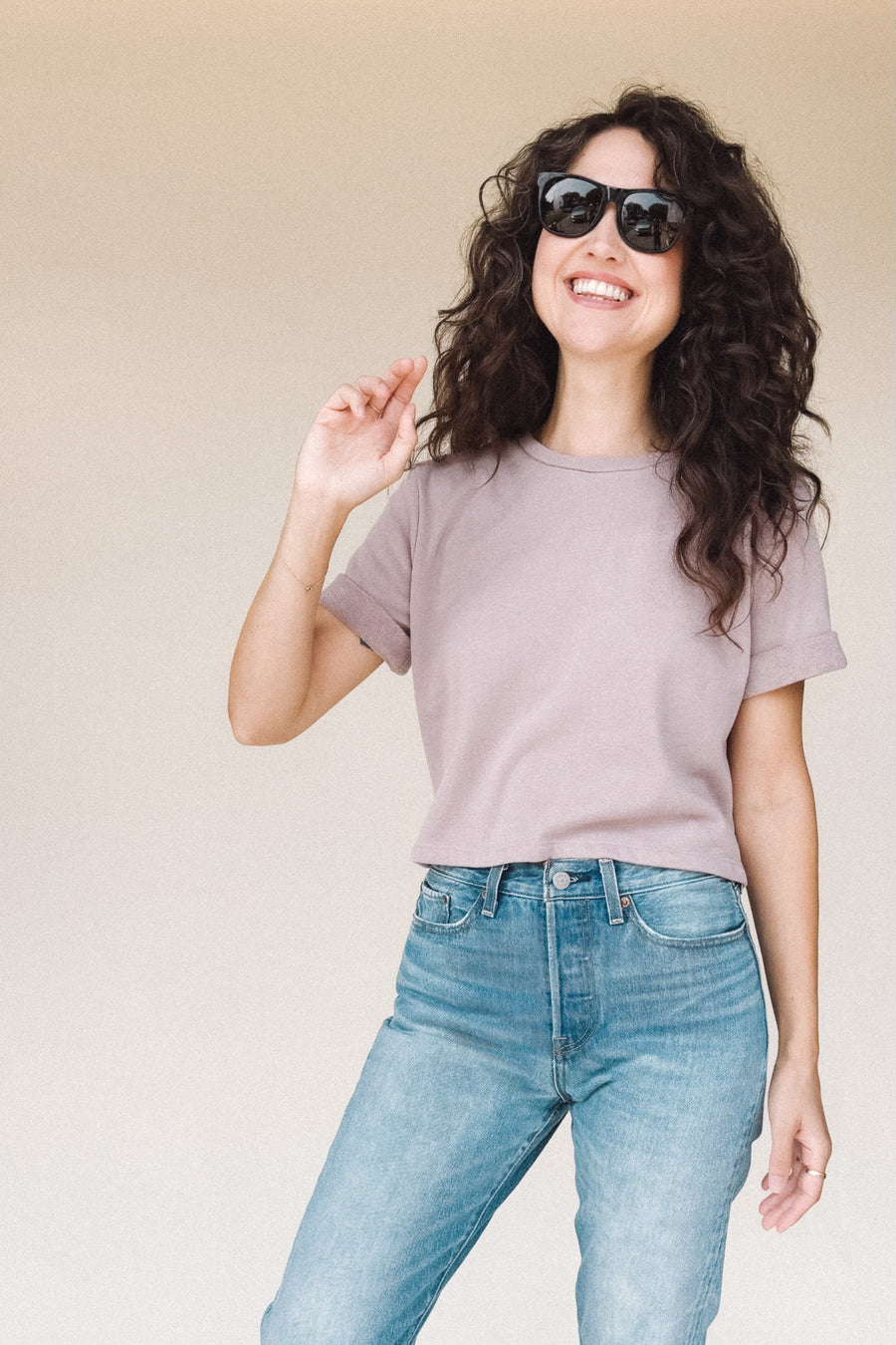 DEE Dusty Lilac Perfect Boxy Crop Top