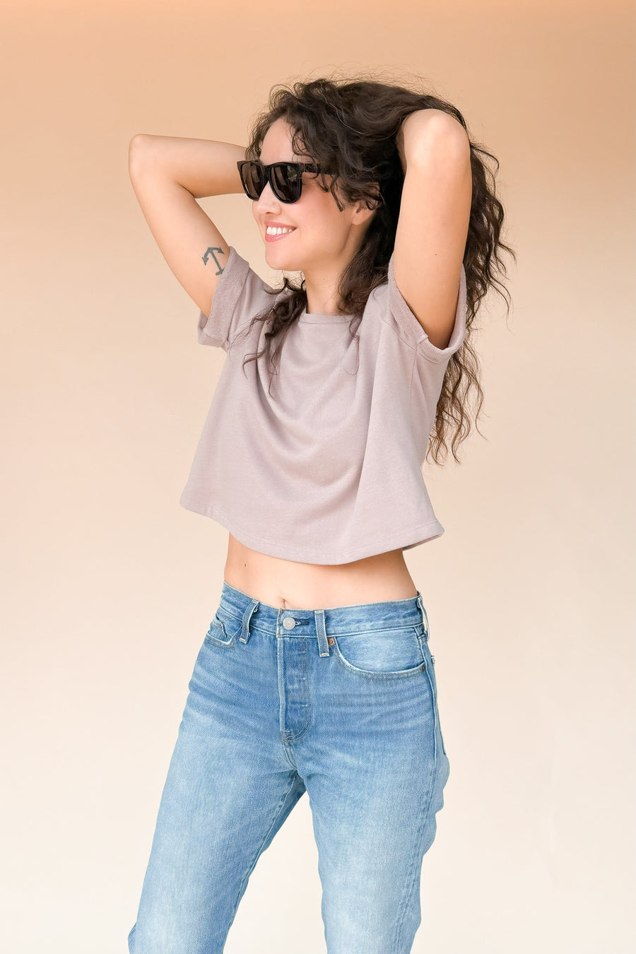 DEE Dusty Lilac Perfect Boxy Crop Top