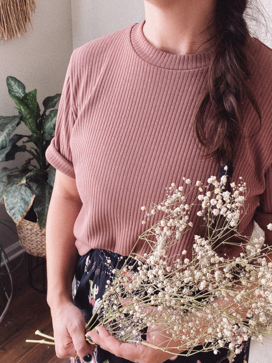 DEE Perfect Boxy Crop Top in Blush