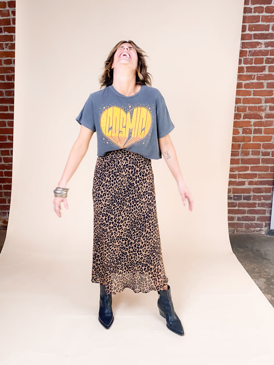 Leopard skirt midi hotsell