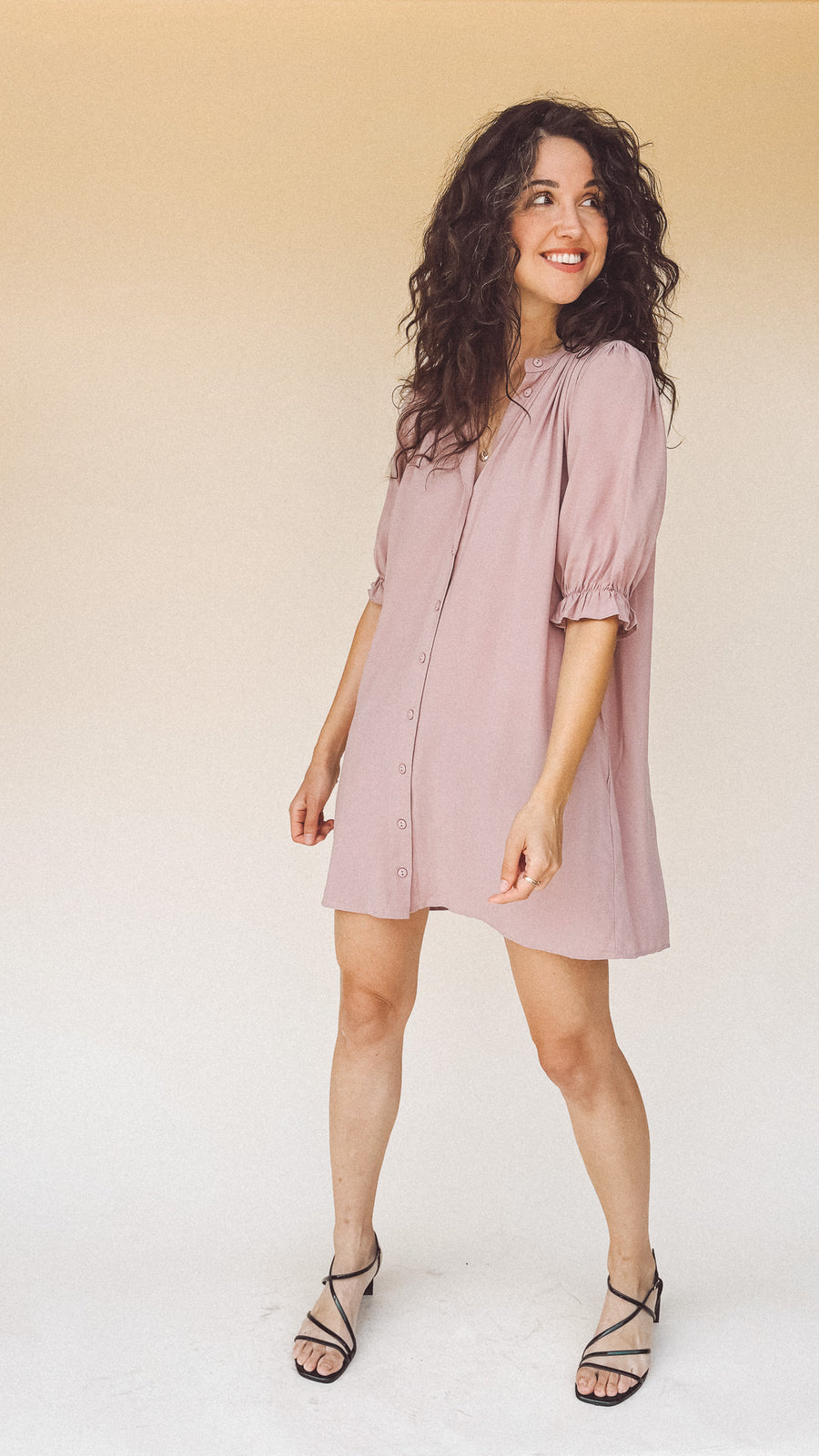 TARYN Mini Shirtdress in lilac SOLID