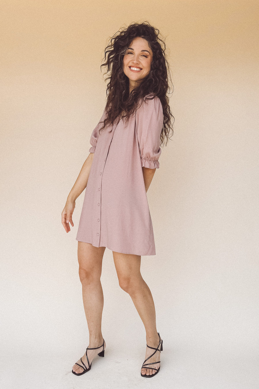 TARYN Mini Shirtdress in lilac SOLID