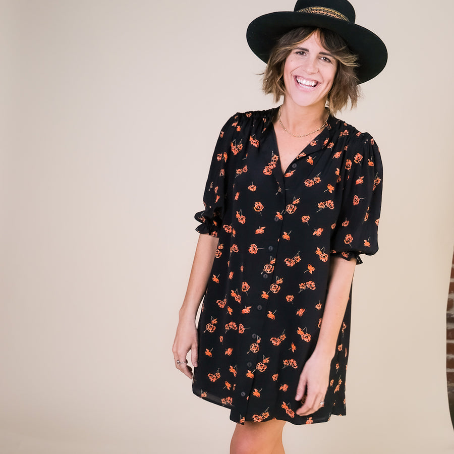 TARYN Mini Shirtdress in rust Poppy with pockets